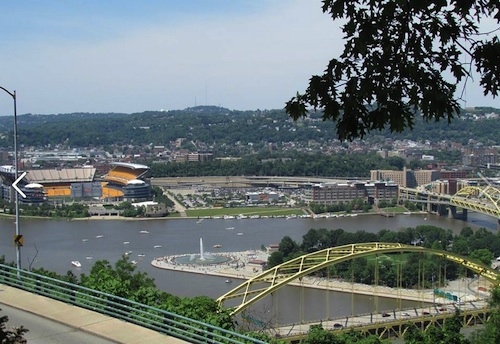 View of
							Point State
							Park from Mt. Washington