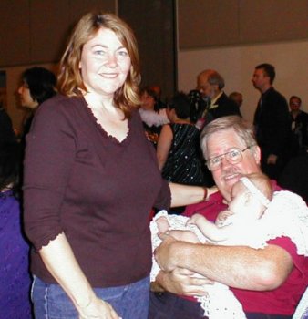 Pre-Hugo Reception - Diana and Mike Glyer (fanzine and fan writer nominee) with Their Daughter, Sierra