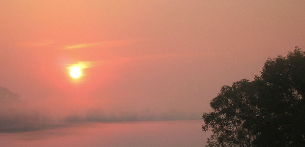 Sunrise and fog, North Fayette Township